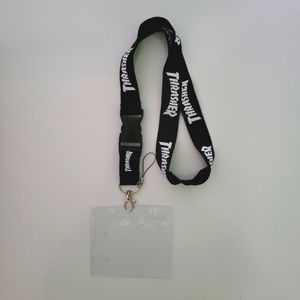 W4. Thrasher Black One Size Lanyard  & Vaccine Card Holder